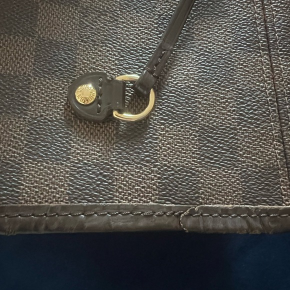 LV Louis Vuitton authentic Damier Ebene Neverfull MM N51105 Tote Bag, Brown. - Picture 6 of 15
